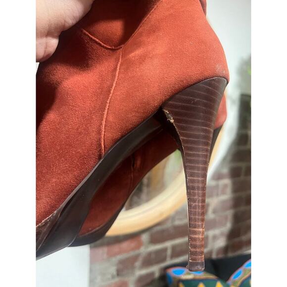 Sam Edelman Stiletto Suede Over The Knee Tall Boots size 10 Orange Red - Picture 10 of 10